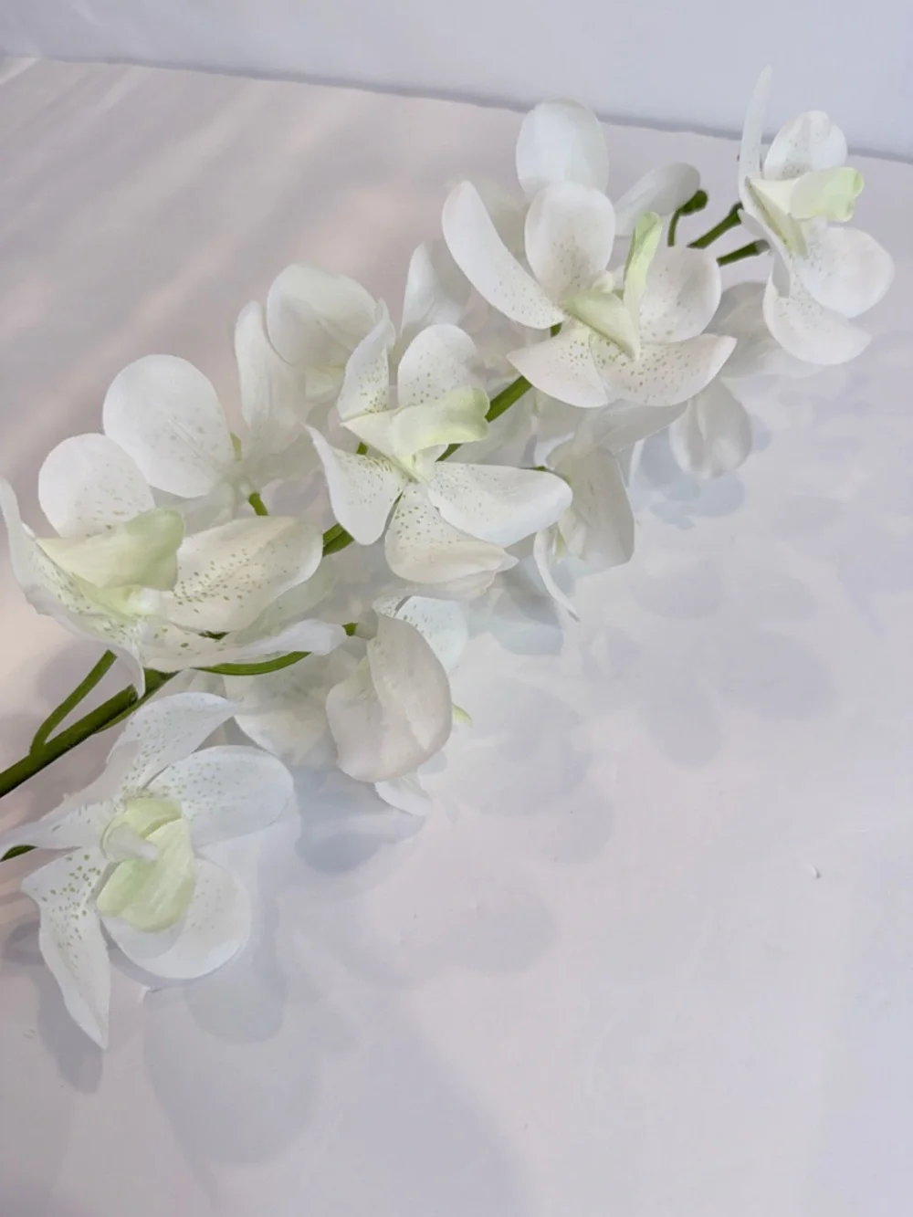 18 inch “Faux White Orchid Stem” Real Touch Phalaenopsis Floral Wedding Decor”